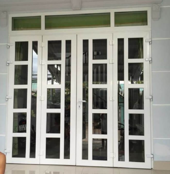 Mẫu cửa nhôm kính 4 cánh đẹp chia ô