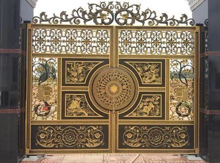Mẫu cửa nhôm đúc đồng họa hình mỹ thuật
