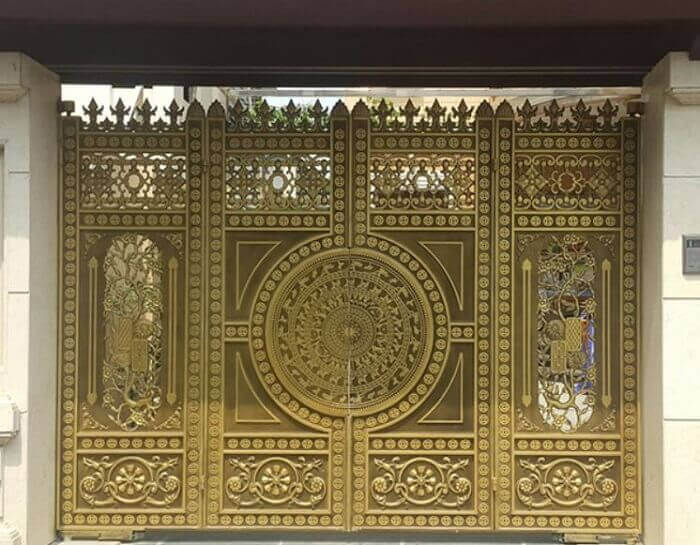 Mẫu cửa nhôm đúc đồng họa hình mỹ thuật