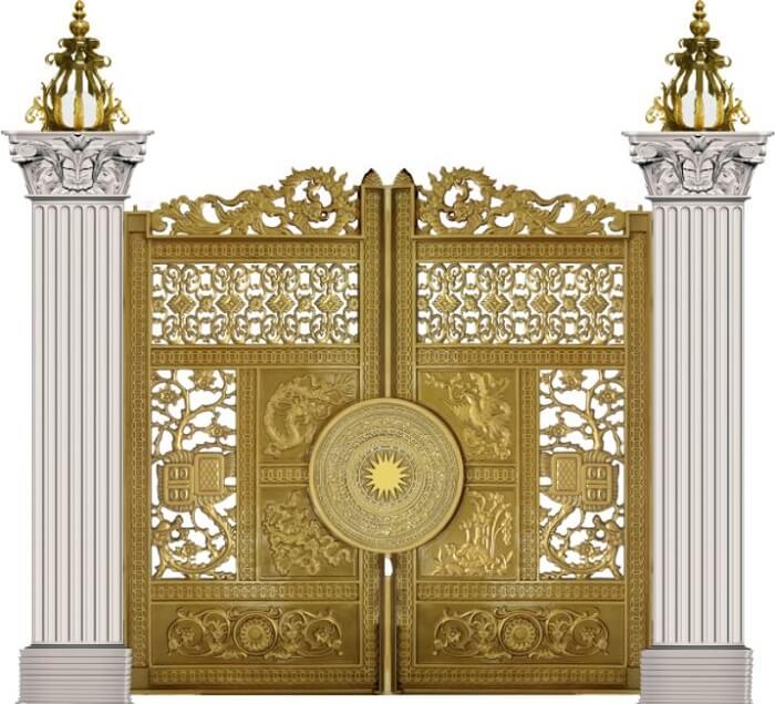 Mẫu cửa nhôm đúc đồng họa hình mỹ thuật