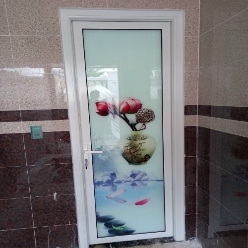 Cửa đi nhôm kính 1 cánh hoa văn