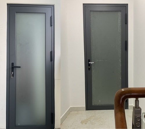 Cửa nhôm kính đẹp màu xám ghi